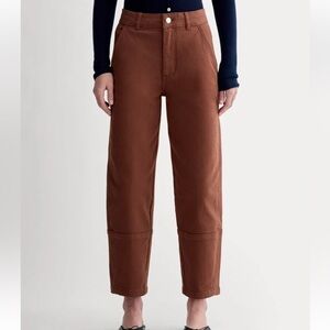 Everlane The Utility Barrel High Waist Cropped Pants In Rosewood, Size 8